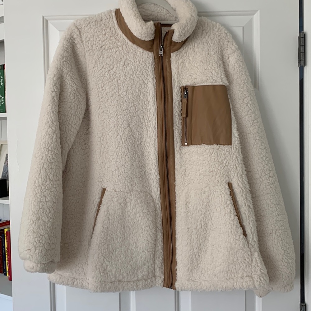 Abercrombie Sherpa fleece zip up jacket